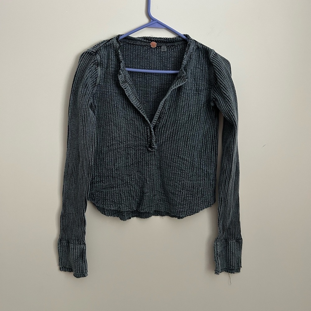 Free People FP One Colt Thermal Top Size Small Dark Grey